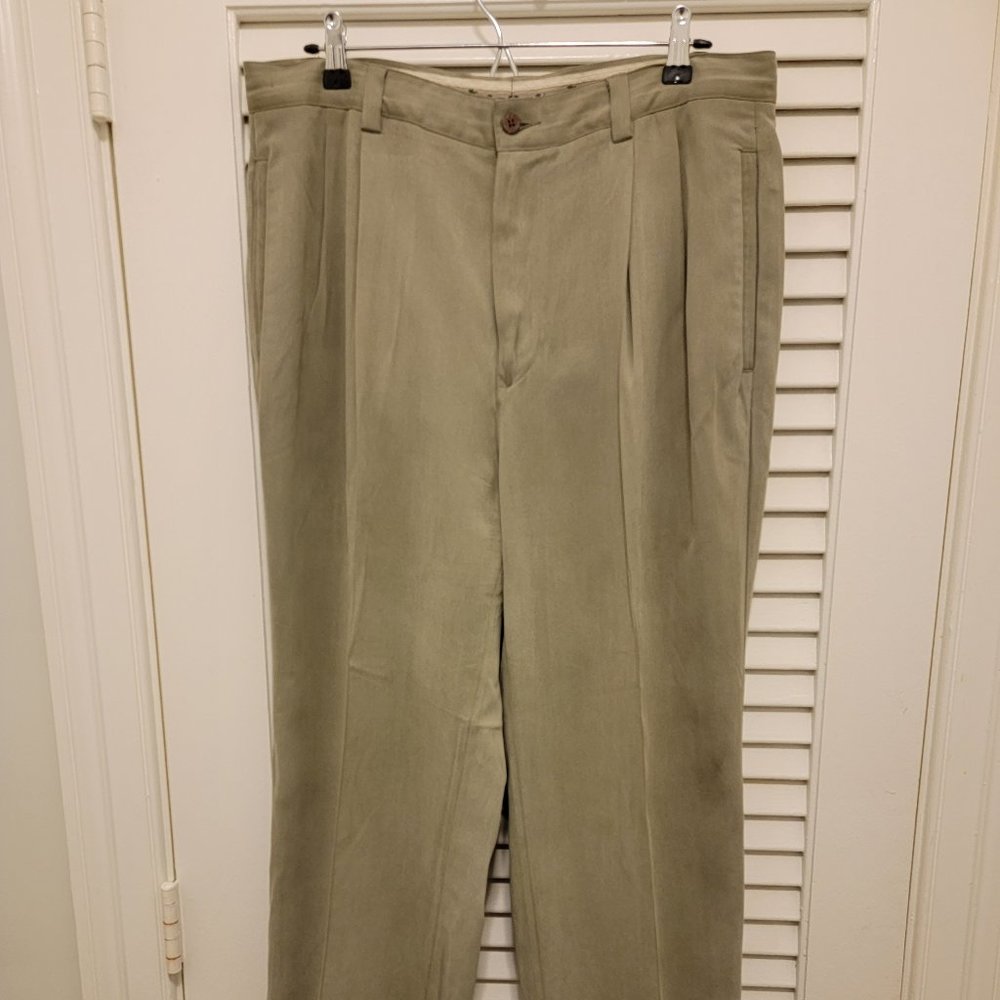 Tommy Bahama Men's 100% Silk Pants, 36x29 Lightweight Casual Pants